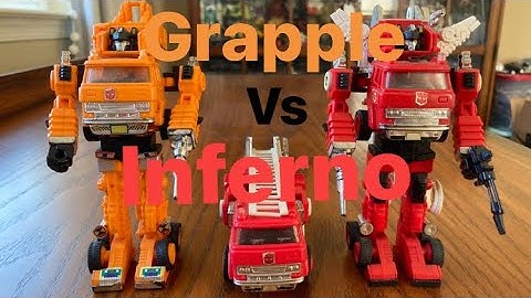 Grapple Vs Inferno. Transformers G1 Review of the 1985 Series 2 Autobots
