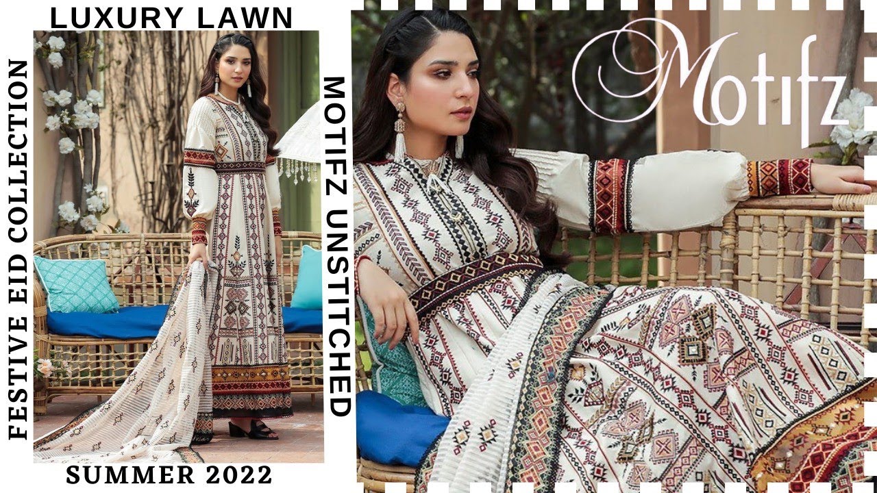 Motifz New Unstitched Luxury Lawn Collection 2022 || Motifz Embroidered Summer Eid Collection'22