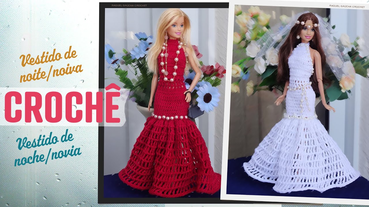 Passo a Passo em Português do Vestido de Noiva de Crochê Para Barbie