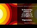 (Sinθ)^6 in multiples of cosθ/Trigonometry/Mathematics for Architects
