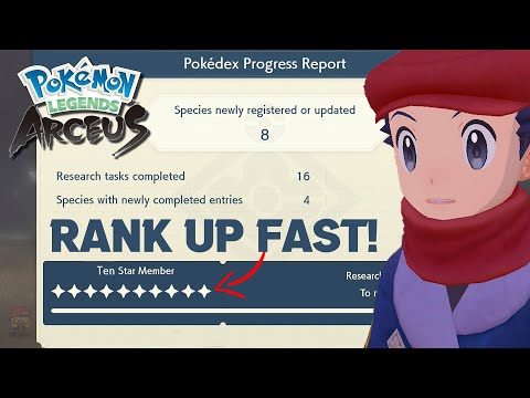 How To Rank Up FAST in Pokemon Legends Arceus (Ten Star Member)