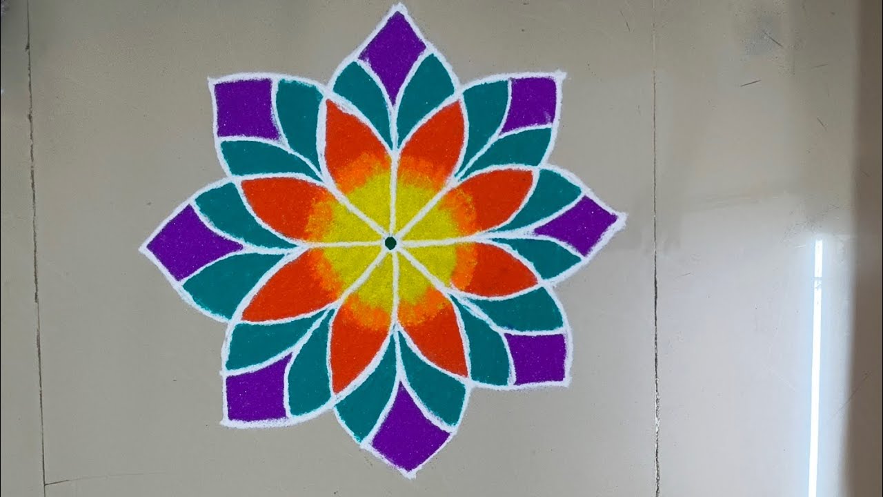 Beautiful 3rangoli design clean pattern #rangoli #indianart #indianrangole 