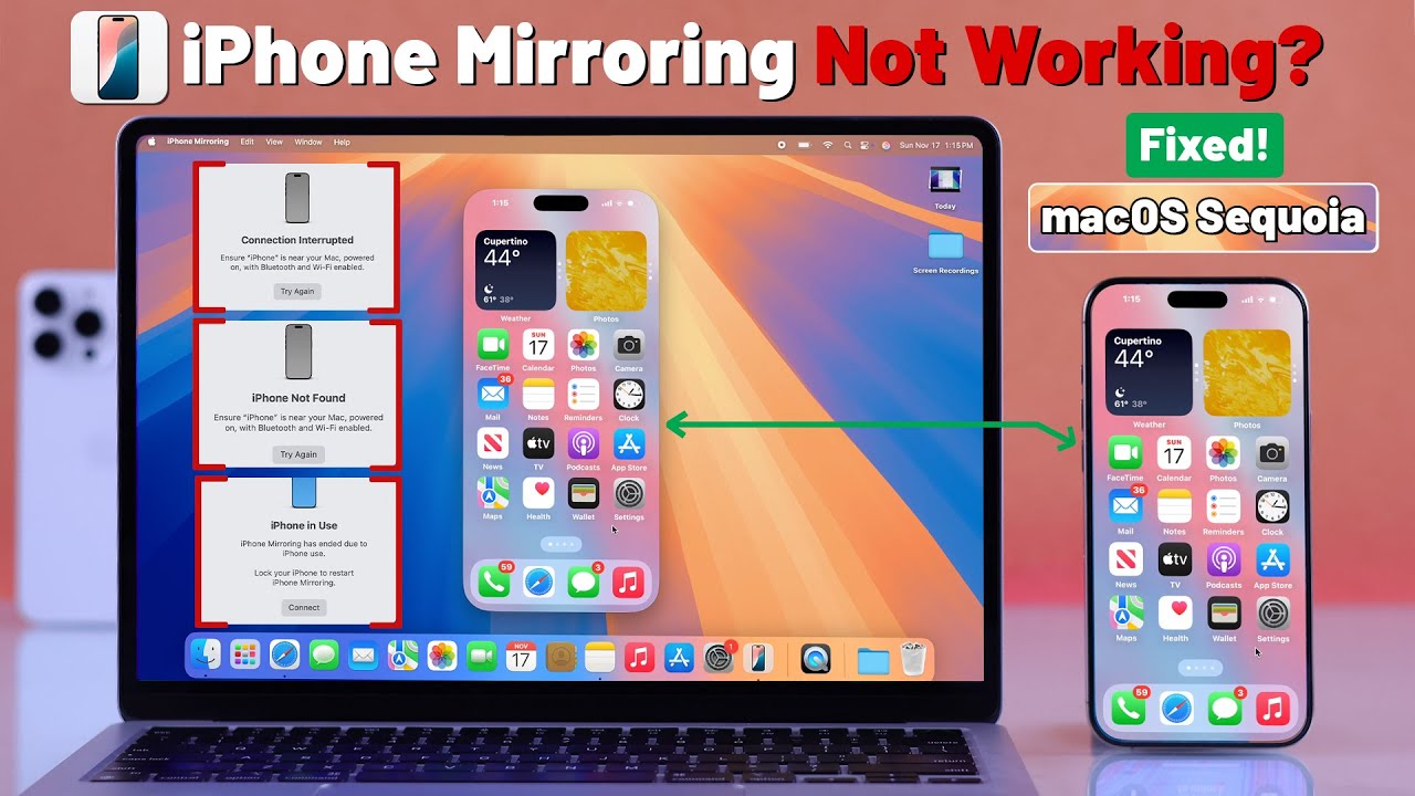 Fix- iPhone iOS 18 Mirroring Not Working with macOS Sequoia!