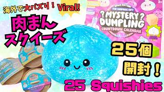 海外で大バズり😳⁉️肉まんスクイーズ25個開封してみた！Viral