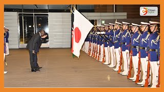 President William Ruto inspects guard of honour during Japan visit
