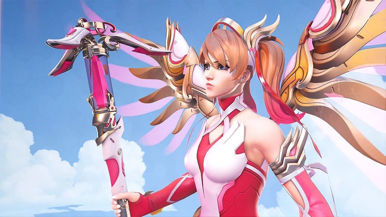 Overwatch 2: S11 - Rose Gold "Pink Mercy" LIVE Wallpaper [4K 60fps + Menu Theme]