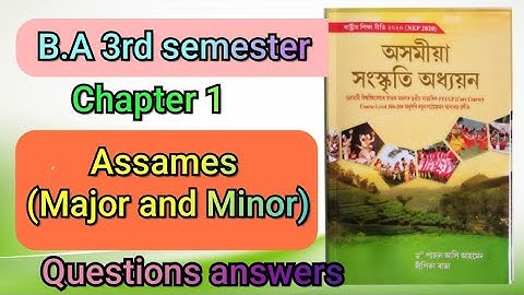 B.A 3rd Semester 2024//.(Major/Minor Crouse) Assames for Chapter 1(Part 1) Video.100%Common Sort Q&A