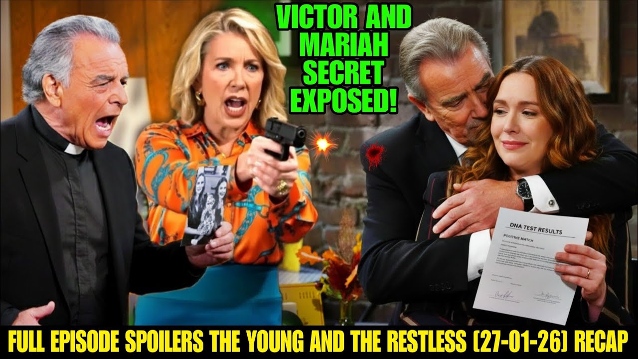 Y&R FULL EPISODE: VICTOR & MARIAH SECRET LOVE EXPOSED — NIKKI POINTS GUN AT THEM, IAN WARD STUNNED!