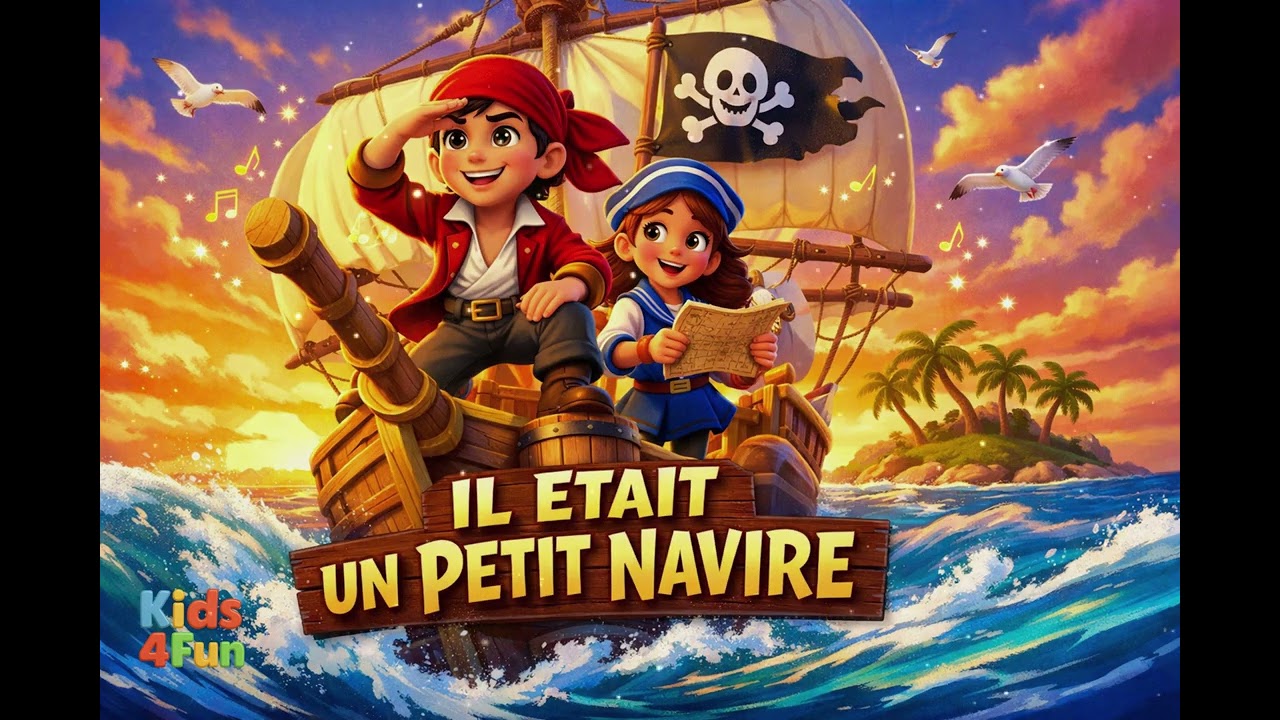 Il était un petit navire ⚓️🏴‍☠️ – Chanson pirate pour enfants – Paroles complètes !