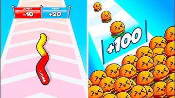 Food Run Vs Gummy Worm Go 😉😝😜 Walkthrough All New Max Update Mobile Gameplay VA4236