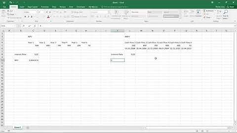 Excel - Net Present Value of cash flows using NPV and XNPV