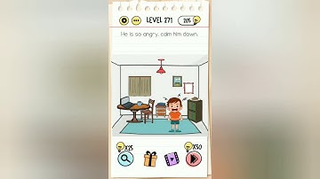 Brain Test Level 271 He is so angry calm him down walkthrough.