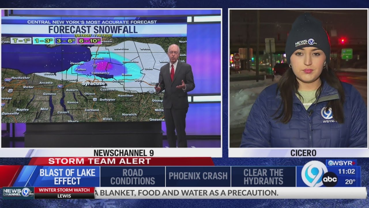 Blast of lake effect snow hits Central New York - YouTube