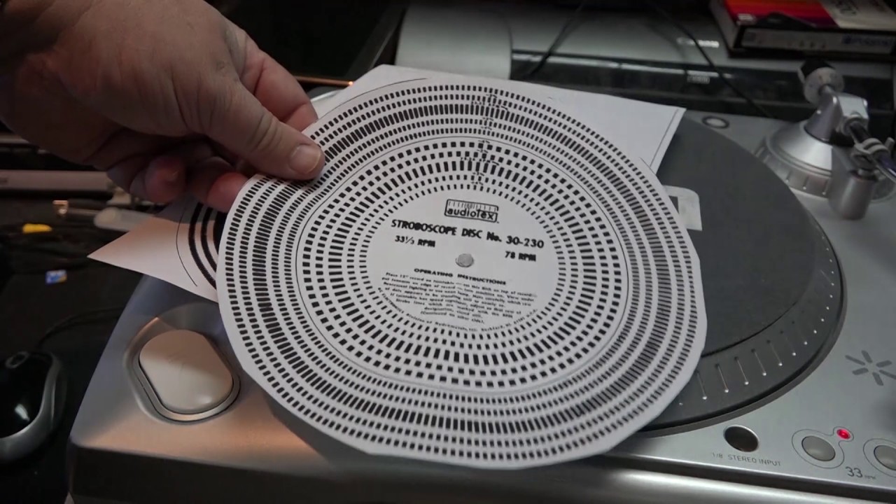 Strobe disk for turntable speed construction YouTube