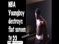 NBA Young Boy destroys Flat Screen Tv with Guitar