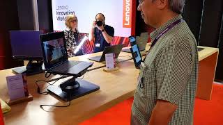 Lenovo Smart Motion Conceptが顔の動きに合わせてスタンドが動く様子 - PC Watch