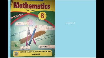 Class 8 math Exercise 2.3 All question kpk board