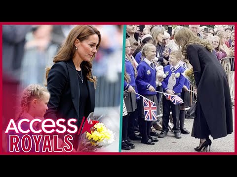 Kate Middleton Walks w/ Girl Paying Tribute To Queen Elizabeth w/ Her Corgi Teddy