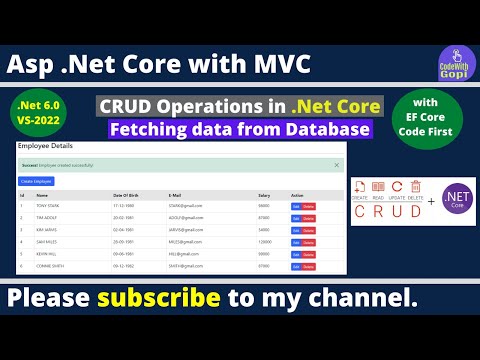 Display Data from a Database in ASP.NET CORE (MVC) and C# | EF Code First | Visual Studio 2022