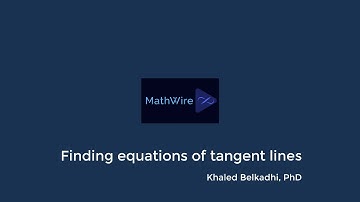 Finding equations of tangent lines