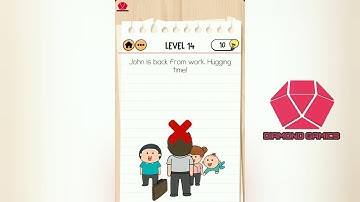Brain Test 2 The Mcbrain Family Level 14 john is back from work hugging time