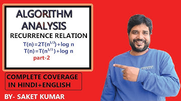 1.27 Recurrence Relation Of Root Function| part-2 |T(n)=2T(√n)+log n |T(n)=T(∛n)+log n