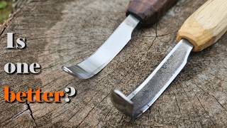 Basic differences between flat and hollow back hook knives.