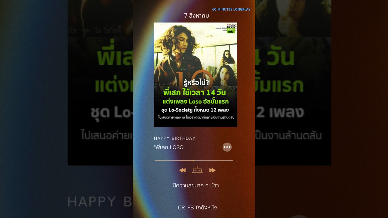 มาอวยพรวันเกิด ให้พี่เสก เทพแห่งวงการเพลงของเรากัน #เสกโลโซ #60minutes #ฟังเพลงต่อเนื่อง