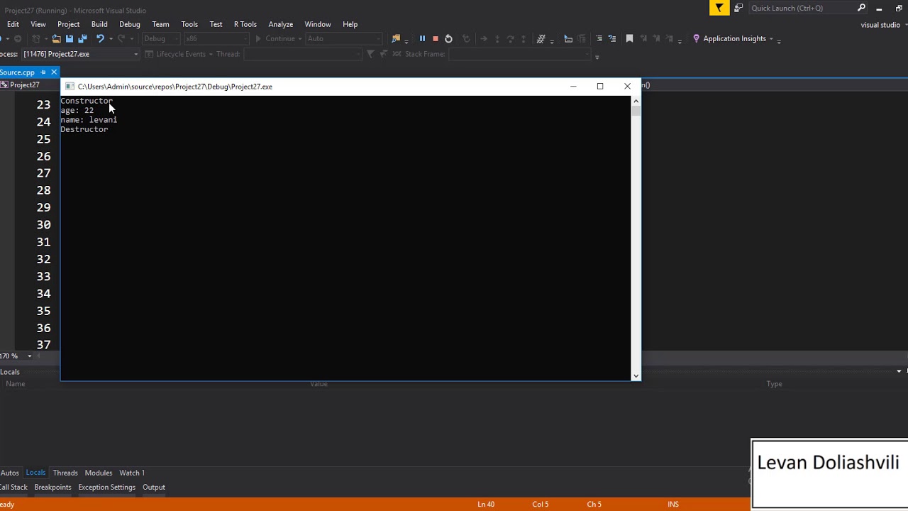 C++ Tutorial 26 Class Constructor Destructor Part3/კონსტრუქტორები და ...