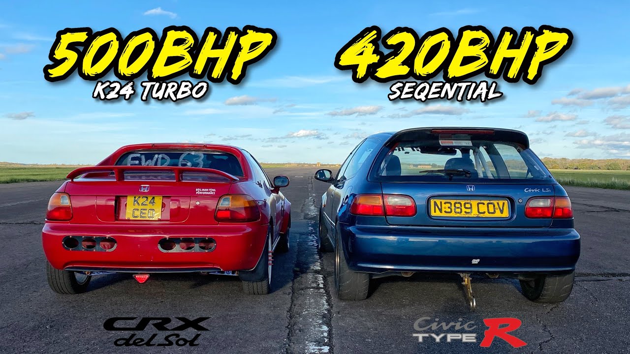 FAMILY RIVALRY! 500HP CRX DEL SOL vs SEQUENTIAL 420HP CIVIC EG