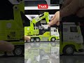 toy model of flatbed truck carrying Jcb 3DX backhoe loader and crane excavator #diecast #viral #jcb