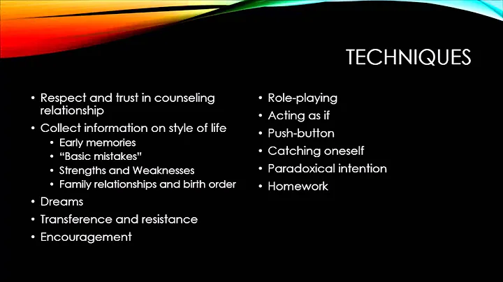 Theories of Counseling - Adlerian Therapy