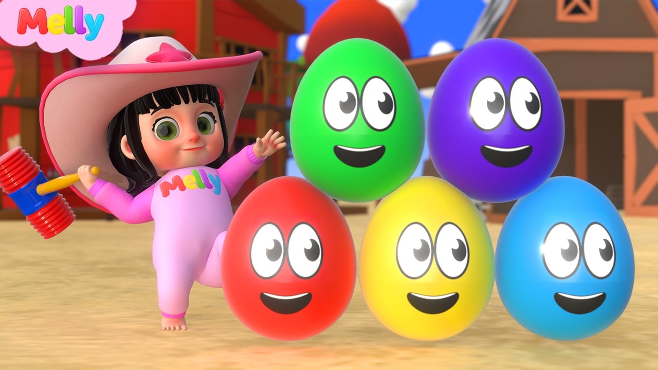 Melly Exploring Colorful Surprise Eggs | Yes Yes Playground Song | Melly Nursery Rhymes & Kids Songs