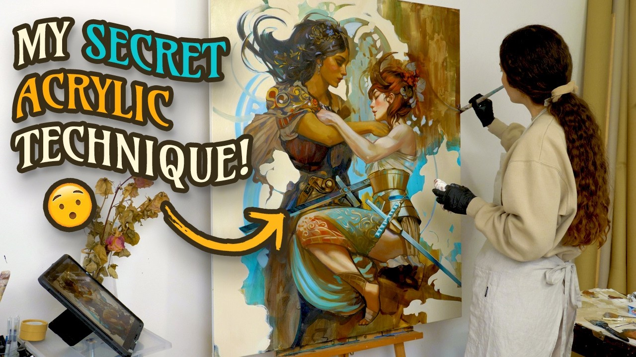 Создавайте эффекты масляной краски с помощью АКРИЛА! 🎨✨ (Живопись на тему скандинавской мифологии)