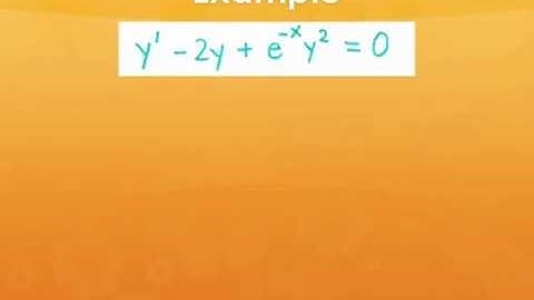 Differential Equations   Bernoulli Example   E01