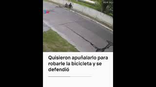 Quisieron apuñalarlo para robarle la bicicleta y se defendió