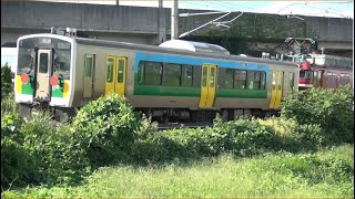 東北本線 西郷橋りょう 久留里線キハＥ１３０-１０７ ＫＹ入場通過 2022.09.09