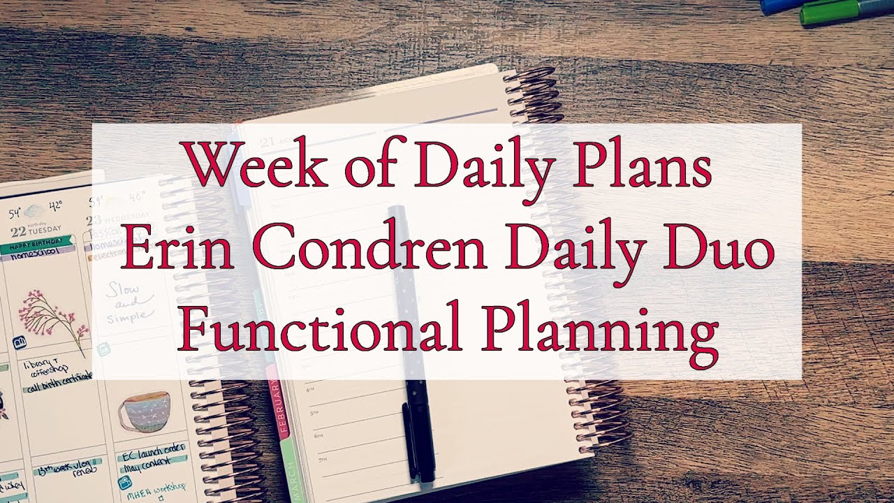 WEEK OF DAILY PLANS || ERIN CONDREN DAILY DUO || FUNCTIONAL PLANNING ...