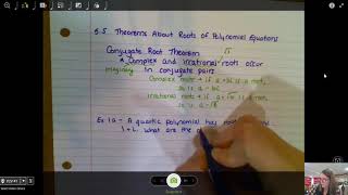 5.5 Ex 1a and 2a- The Conjugate Root Theorem