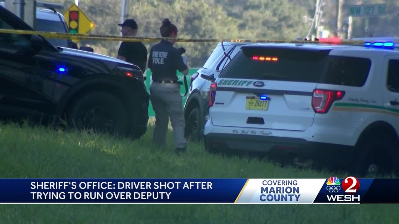 Driver shot after attempting to run over Marion County deputy during chase, officials say