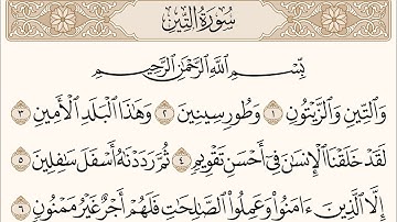 سورة التين Surat Al-Tin القارئ : الشيخ ياسر الدوسري القران الكريم Holy Qur'an