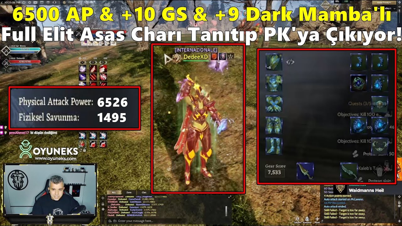 Hedvein | 6500 AP'li +10 GS & +9 Dark Mamba | Elit Asas Charı Tanıtıp PK'ya Çıkıyor! | Rise Online