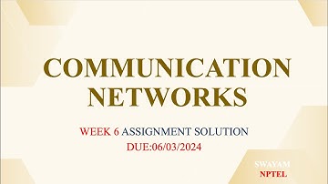 Communication Network NPTEL Week 6 Assignment Solution #education #communication #network