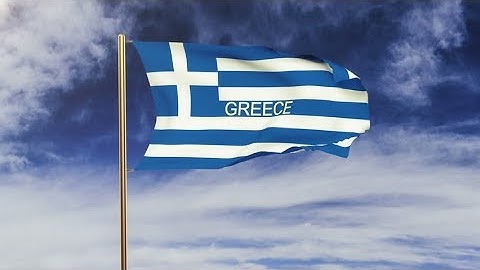4K Greece flag with title waving in the wind. Looping sun rises style. Animation loop Stock video