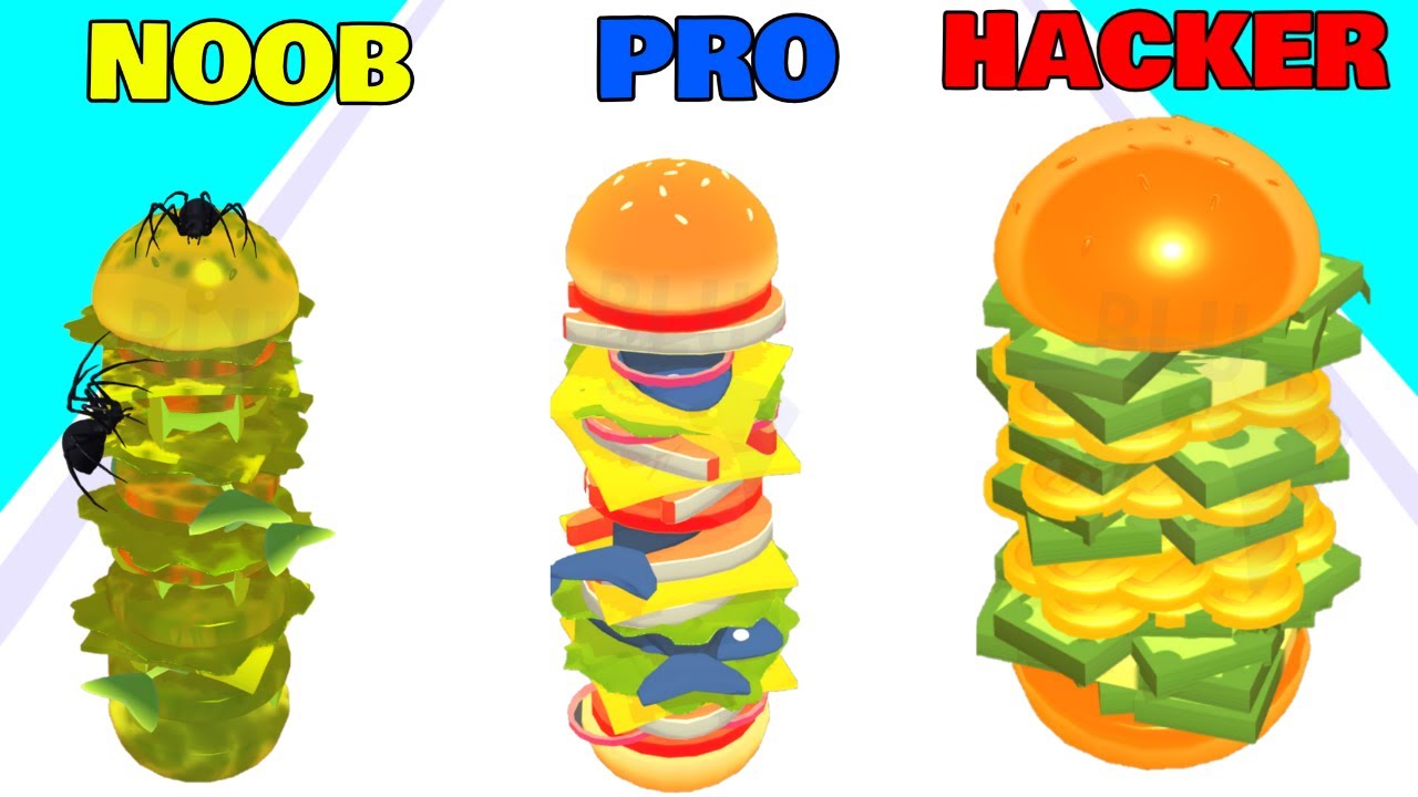 NOOB vs PRO vs HACKER in Burger Rush