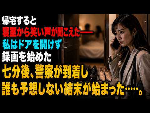 帰宅すると寝室から笑い声が聞こえた――。私はドアを開けず録画を始めた。七分後、警察が到着し誰も予想しない結末が始まった……。