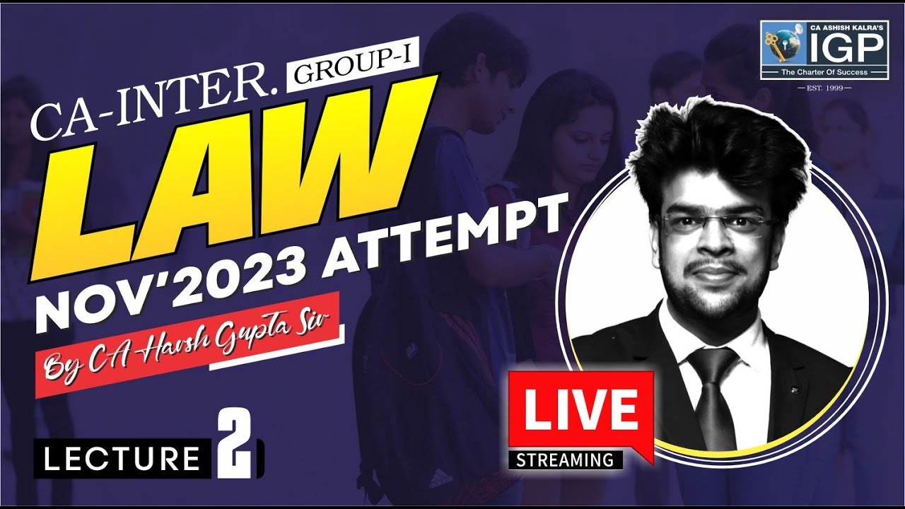 🔥🔥 CA Inter Law | Demo Class Lecture-2 | CA Harsh Gupta Sir 📢📢 - YouTube