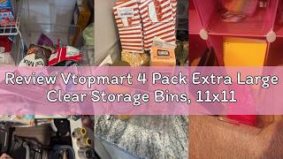 Details Review Vtopmart 4 Pack Extra Large Clear Storage Bins, 11x11 Cube Organizer News