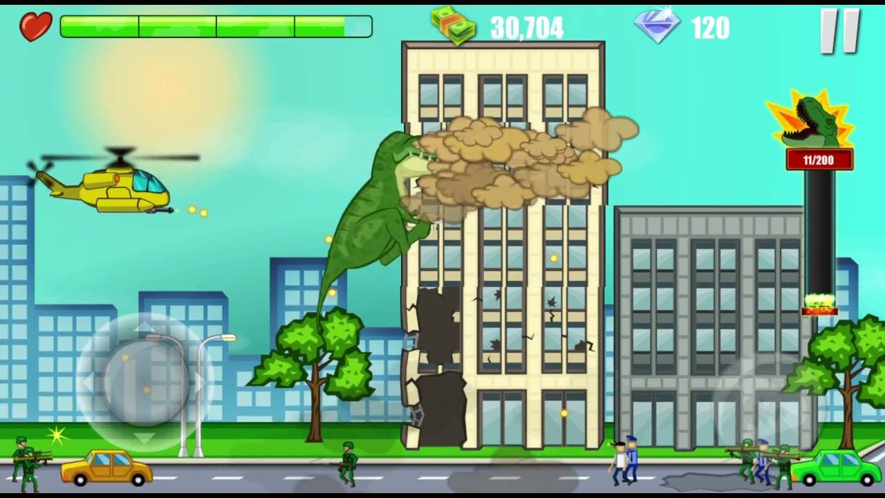 jogo do Tiranossauro Rex destruindo a cidade, NY Rex, Jogo de dinossauro,  joguinho de dinossauros 