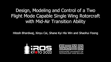 Two Flight Mode Capable Single Wing Rotorcraft
